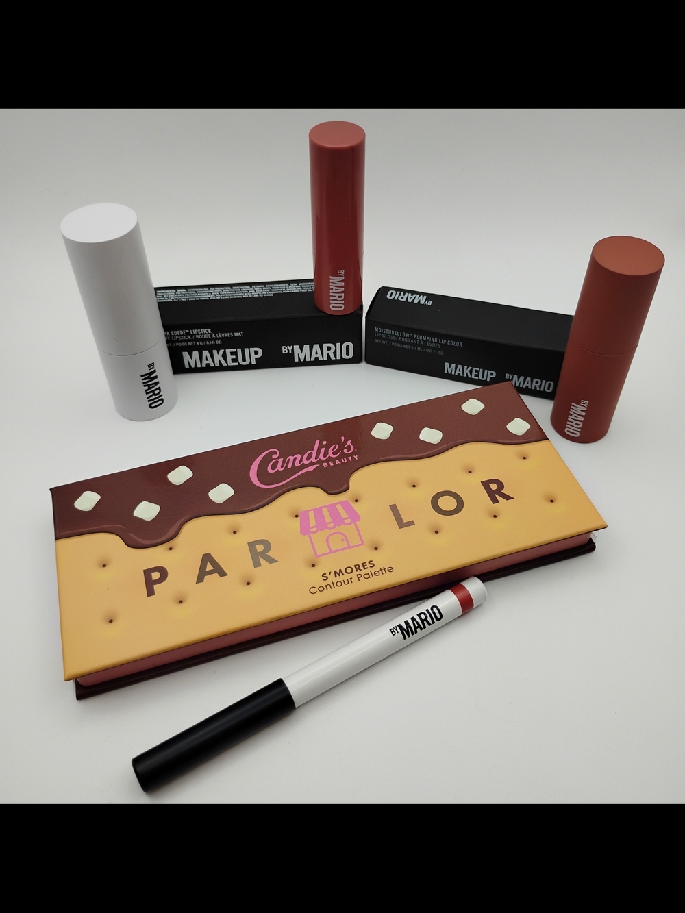 Makeup By Mario Neutral & Brown Lipsticks with Candie's S'mores Contour Palette